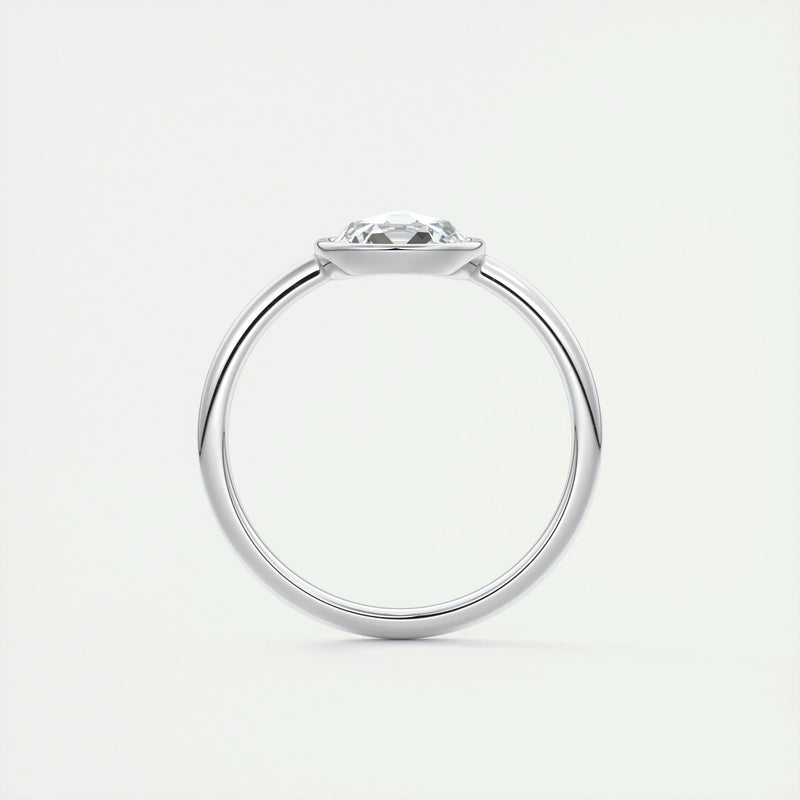 1.8 Ct Rose Cut Round Solitaire Full Bezel Moissanite Diamond  Engagement Ring