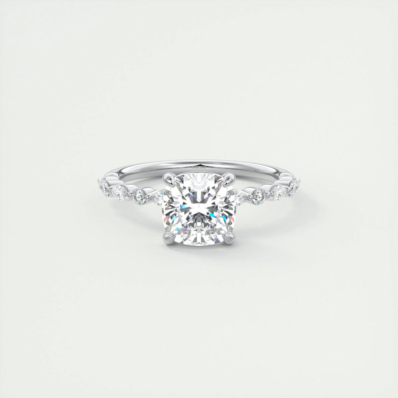 2.35 Ct Round Solitaire with Bubble Moissanite Diamond Engagement Ring