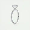 2.0 Ct  Round Cut Pave Moissanite  Diamond Engagement Ring