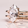 1.58 -3.58 CT Marquise CVD Diamond Solitaire Double Band Engagement Ring