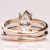 1.58 -3.58 CT Marquise CVD Diamond Solitaire Double Band Engagement Ring
