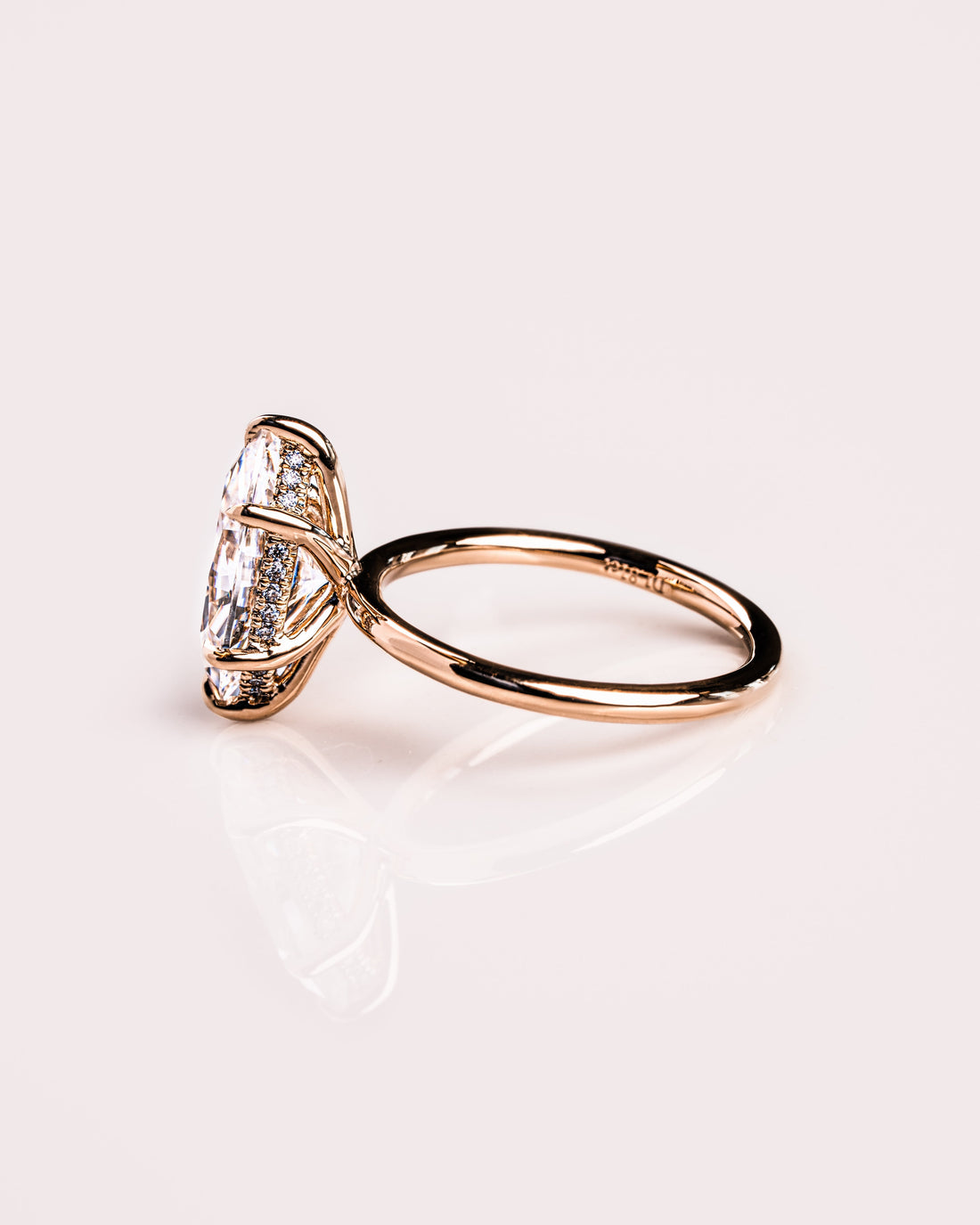 1.56 -3.56 CT Marquise CVD Diamond Hidden Halo Engagement Ring