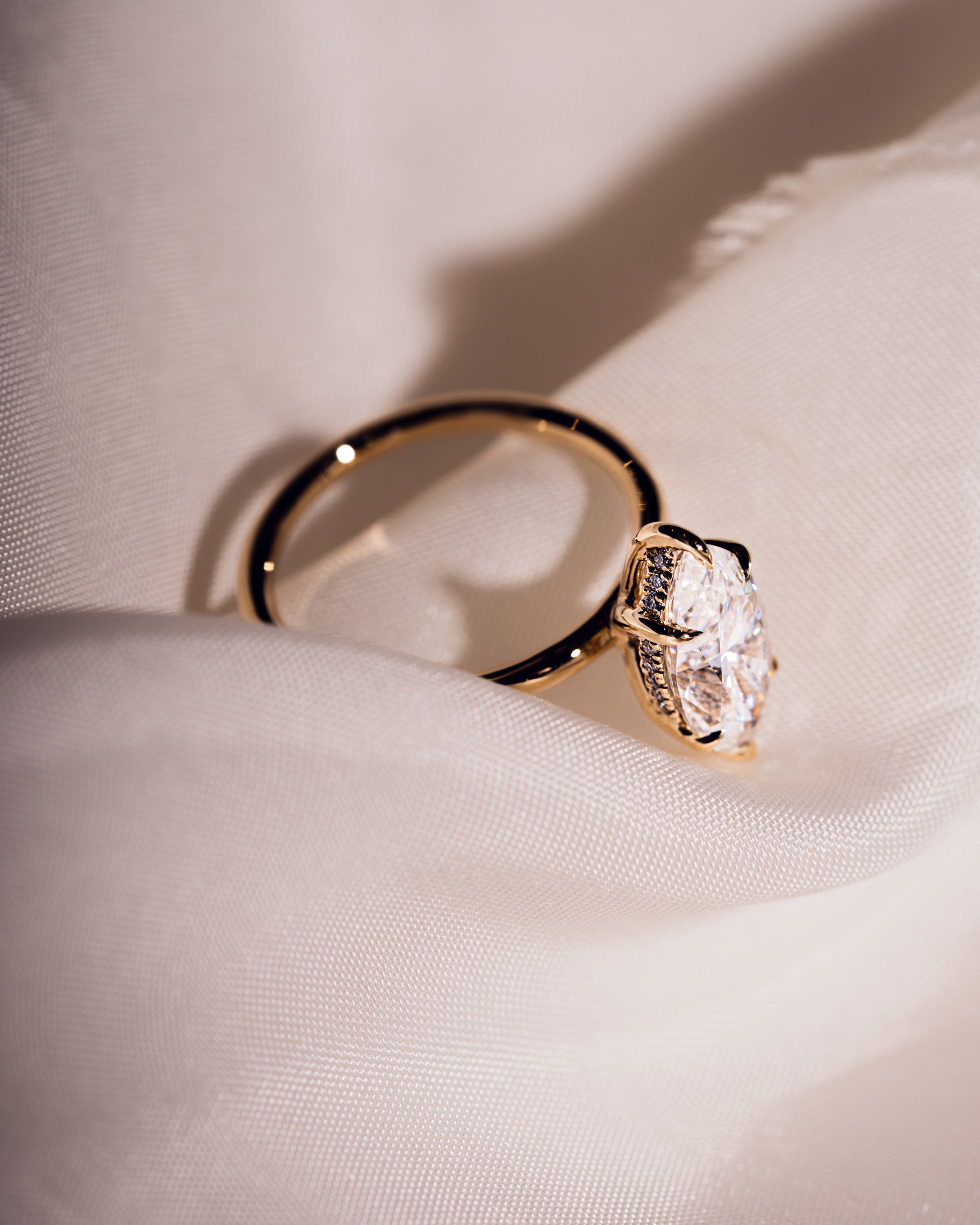 1.56 -3.56 CT Marquise CVD Diamond Hidden Halo Engagement Ring