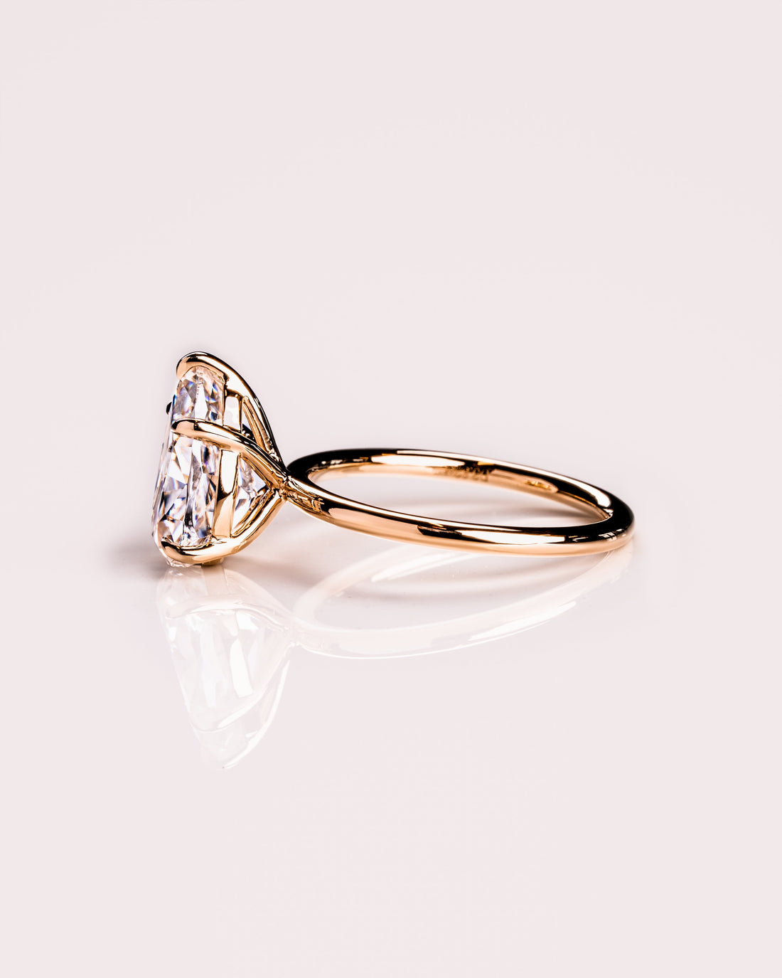 1.09-3.09 CT Pear  CVD Diamond Solitaire Engagement Ring