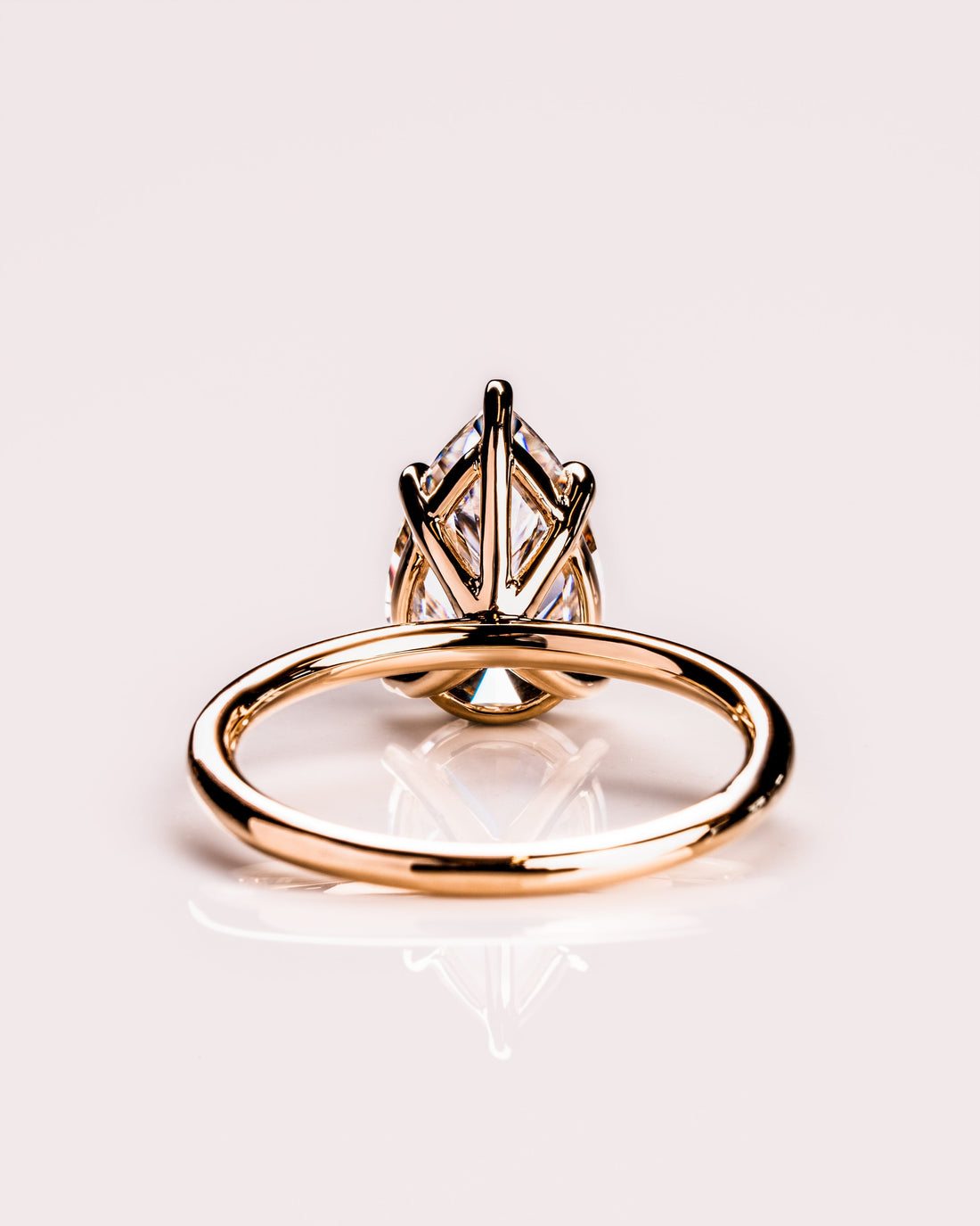 1.09-3.09 CT Pear  CVD Diamond Solitaire Engagement Ring
