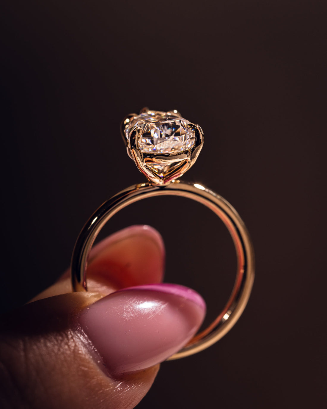1.09-3.09 CT Pear  CVD Diamond Solitaire Engagement Ring