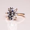 2.50 - 5.18 CT Oval CVD Diamond Solitaire Engagement Ring