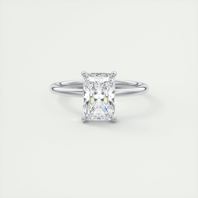 2CT Radiant Cut Moissanite Solitaire Engagement Ring