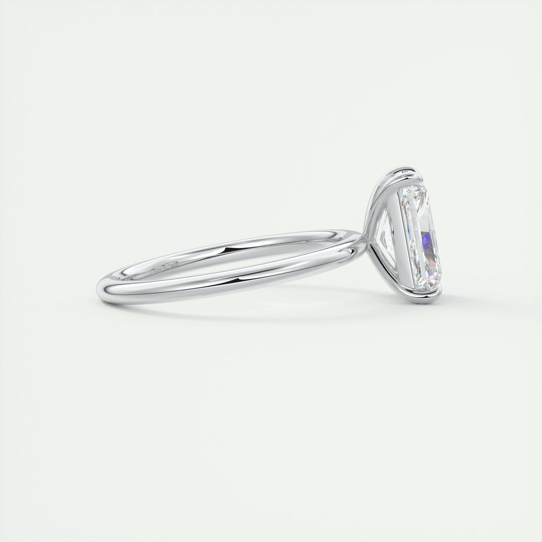 2CT Radiant Cut Moissanite Solitaire Engagement Ring