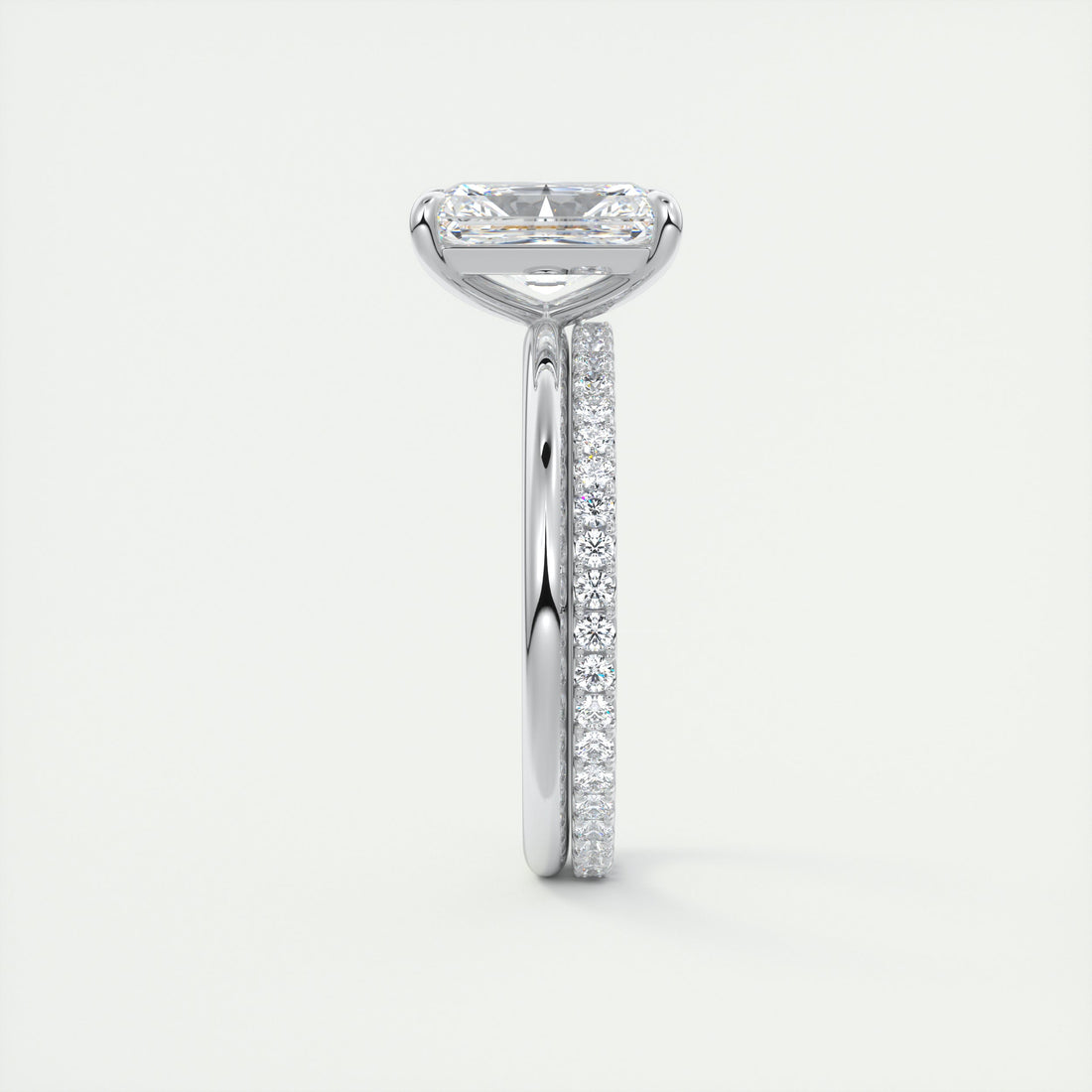 2CT Radiant Cut Moissanite Solitaire Engagement Ring