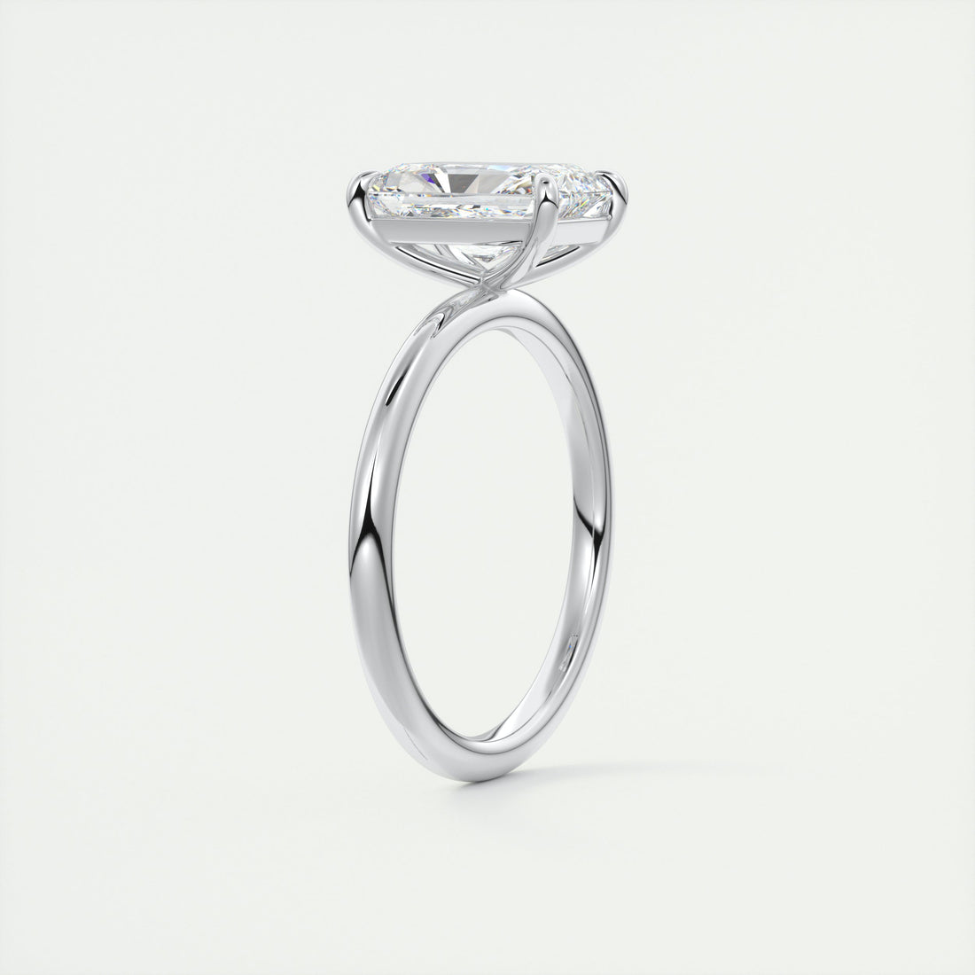 2CT Radiant Cut Moissanite Solitaire Engagement Ring