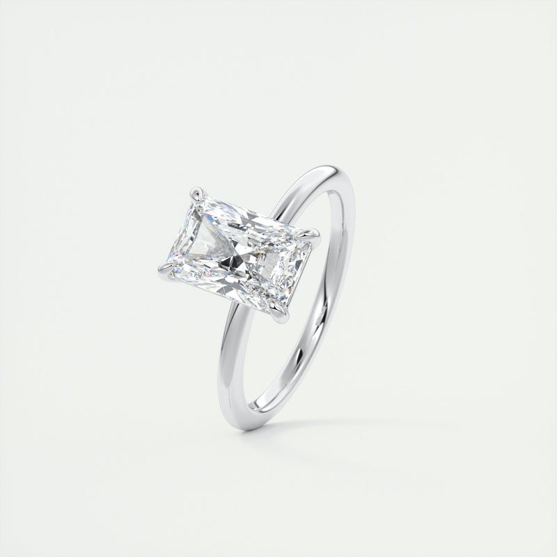 2CT Radiant Cut Moissanite Solitaire Engagement Ring