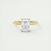 2CT Radiant Moissanite Solitaire Engagement Ring With Hidden Halo Setting