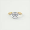 2CT Round Moissanite Solitaire Pave Setting Two Tone Engagement Ring