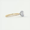 2CT Round Moissanite Solitaire Pave Setting Two Tone Engagement Ring
