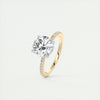 2CT Round Moissanite Solitaire Pave Setting Two Tone Engagement Ring