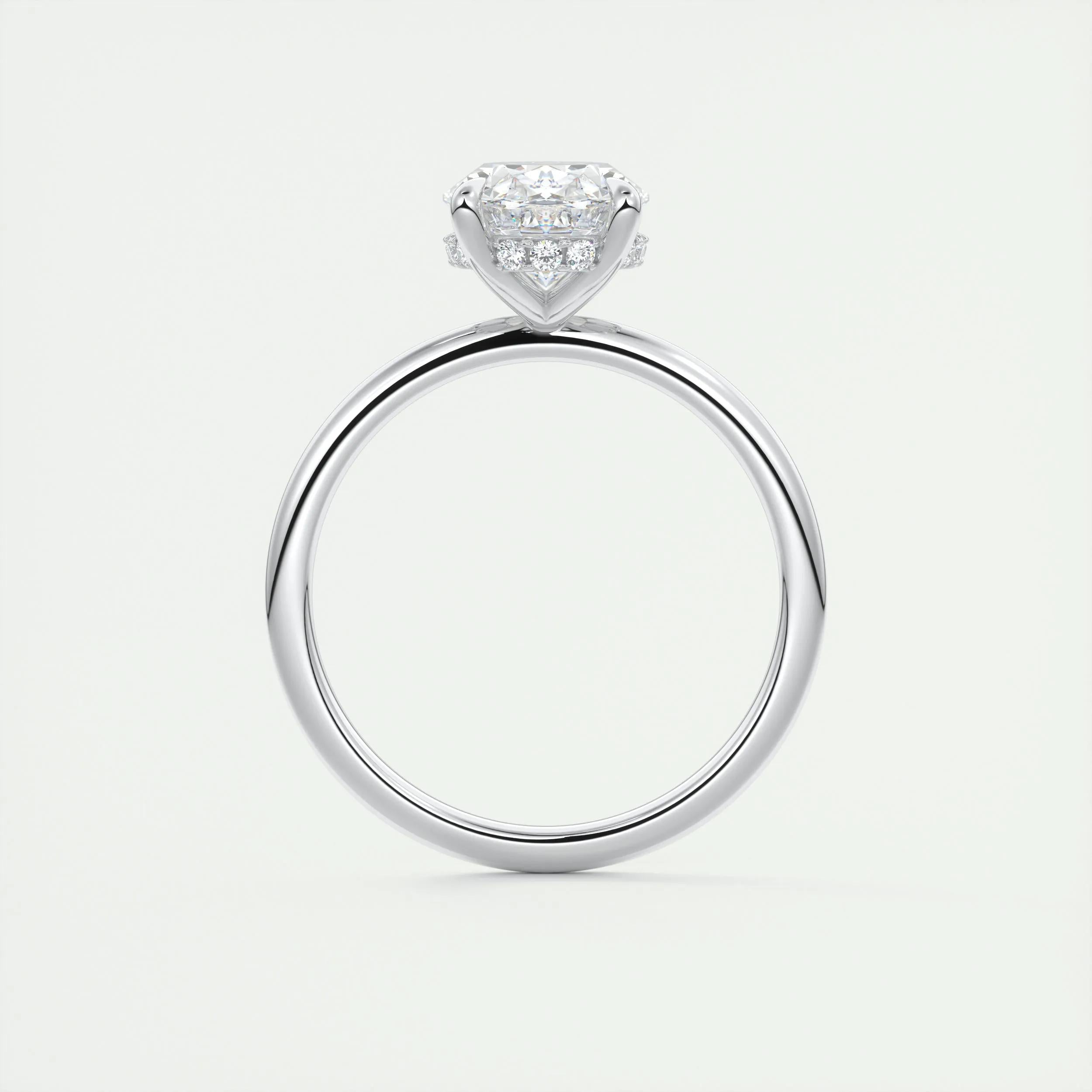 2.5 Ct Oval Solitaire With Hidden Halo Moissanite Diamond Engagement Ring