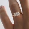 1.0-2.0 CT Radiant CVD Diamond Solitaire Engagement Ring