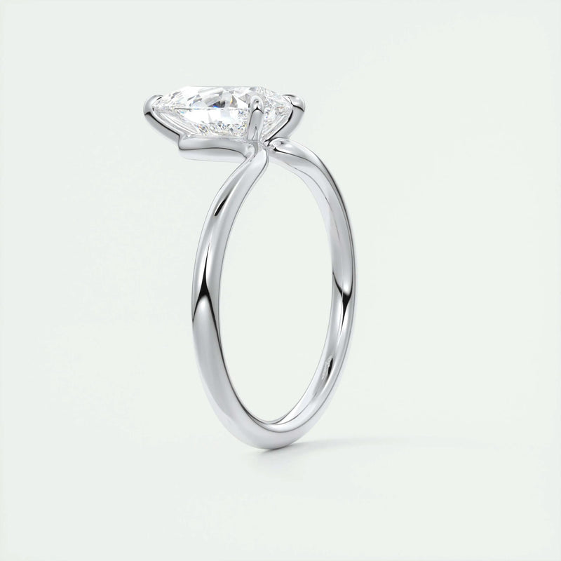 2.0 Ct Pear Cantilever Solitaire Moissanite Diamond Engagement Ring