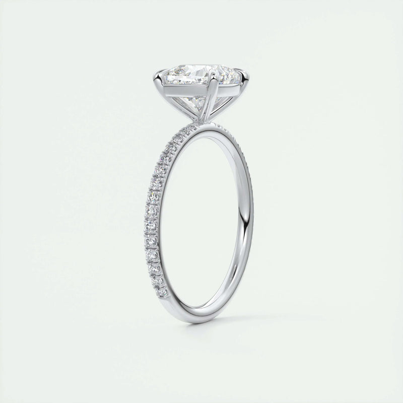 2.54 Ct Cushion Pavé Moissanite Diamond Engagement Ring