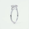 2.2 Ct Oval Three Stone Moissanite Diamond Engagement Ring