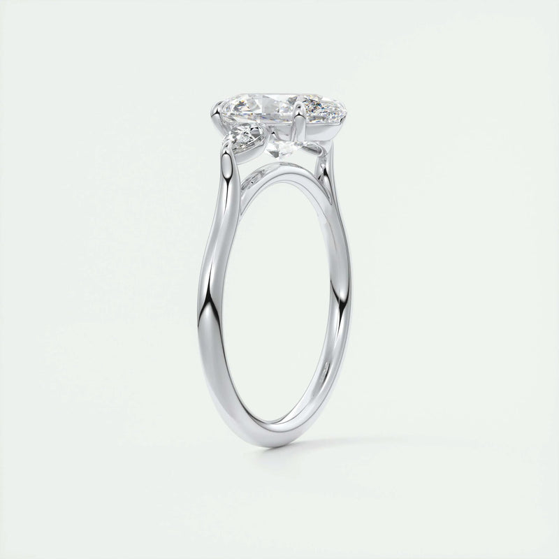 2.2 Ct Oval Three Stone Moissanite Diamond Engagement Ring