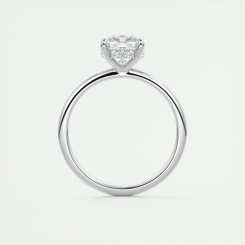 2.0 Ct Cushion Solitaire With Hidden Halo Moissanite Diamond Engagement Ring