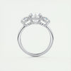 2.8 Ct Round Moissanite Three Stone Diamond Engagement Ring