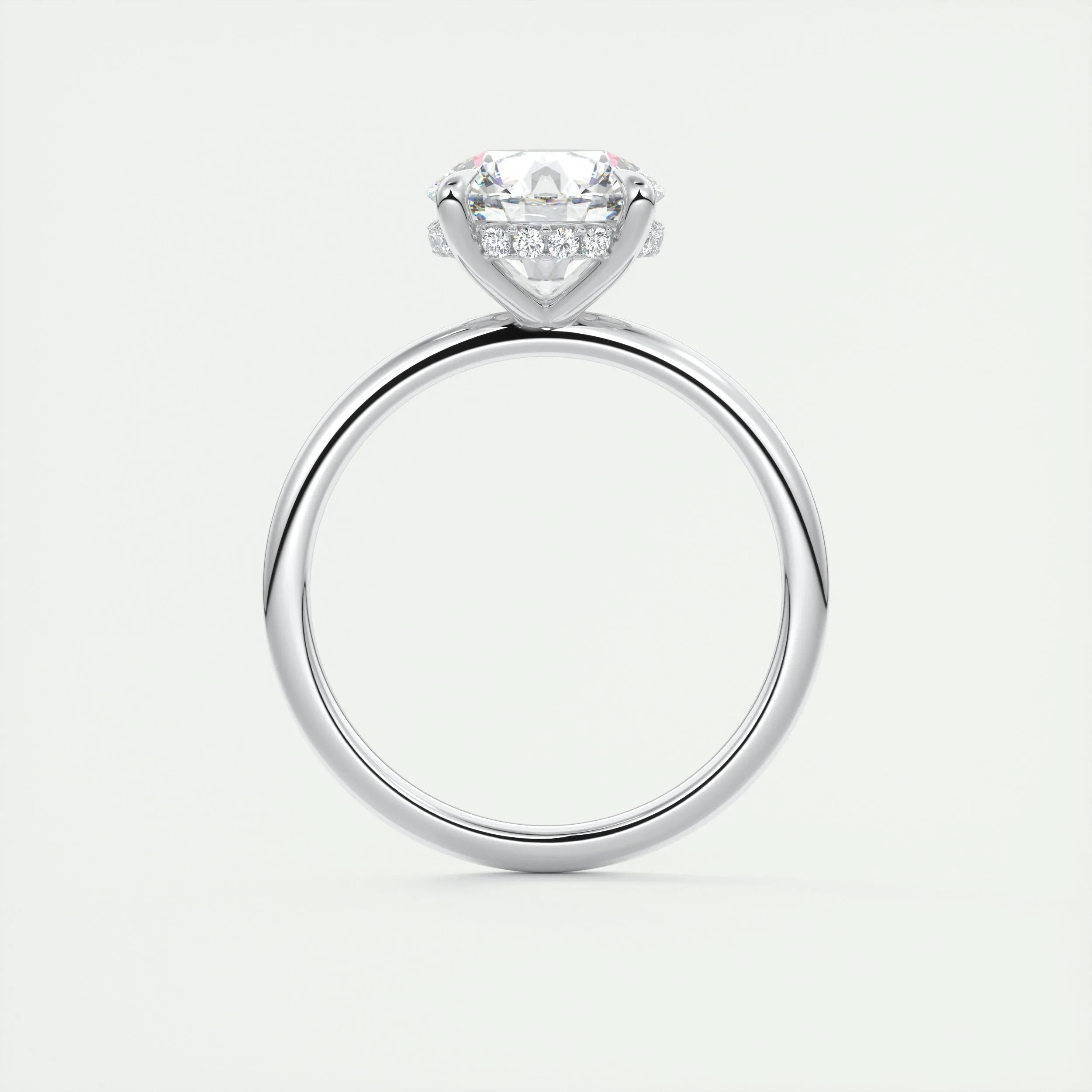 2.55 Ct Round Hidden Halo Moissanite Diamond Engagement Ring