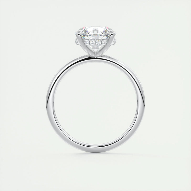 2.55 Ct Round Hidden Halo Moissanite Diamond Engagement Ring