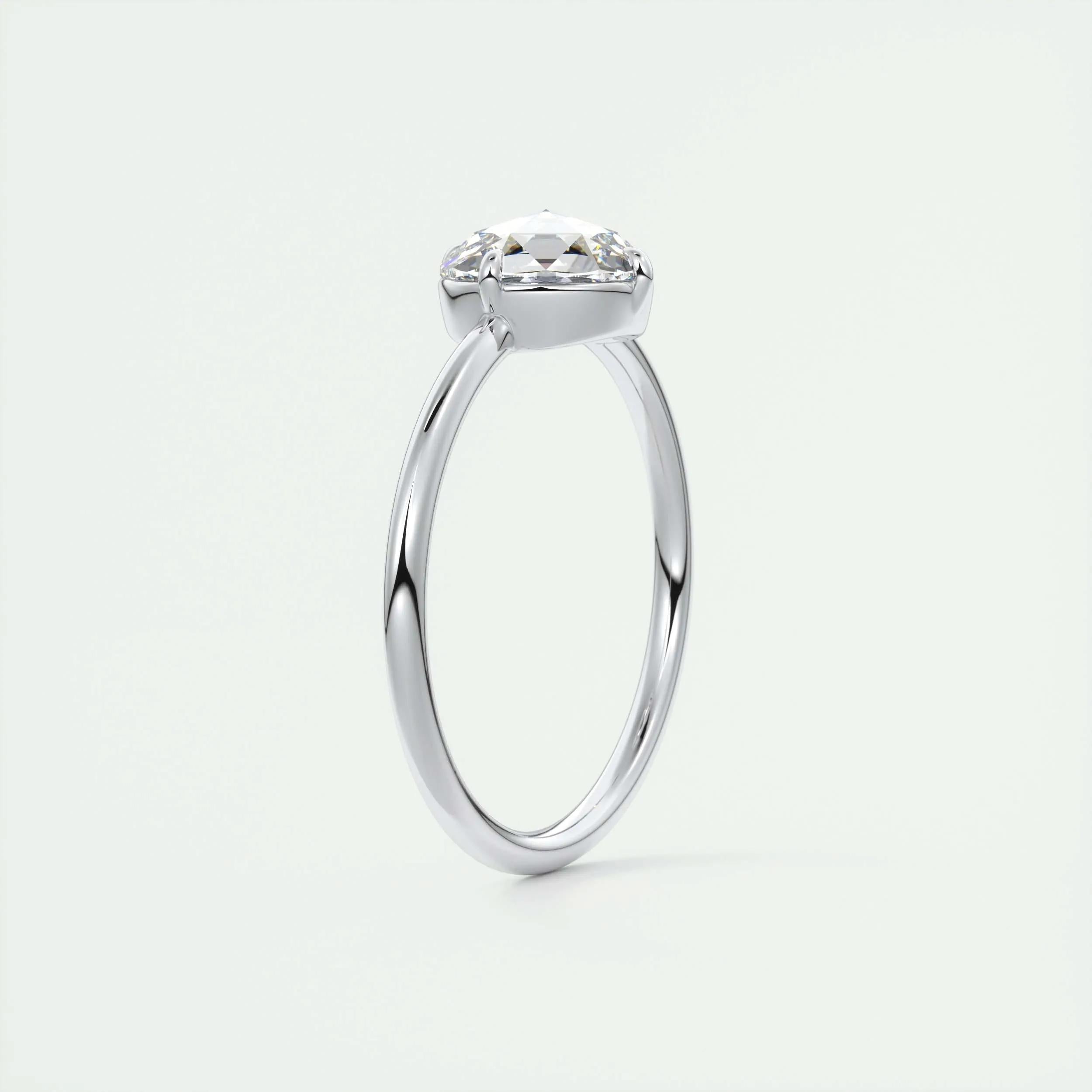 2.15 Ct Rose Cut Solitaire Full Bezel Moissanite Diamond Engagement Ring