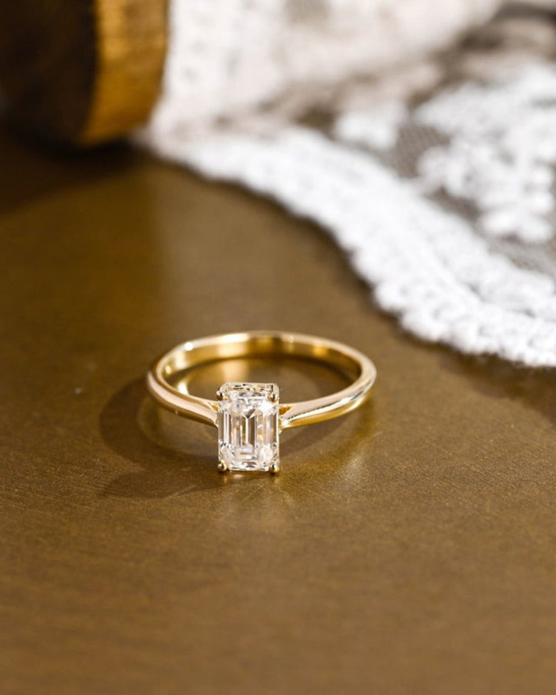 1.0 -3.0 CT Emerald  CVD Diamond  Solitaire Engagement Ring
