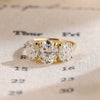 1.0 - 3.0 CT Oval F/VS1 CVD Diamond Three Stone Style Engagement Ring