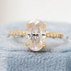 1.50 - 3.50 CT Oval CVD Diamond Pave Setting Engagement Ring