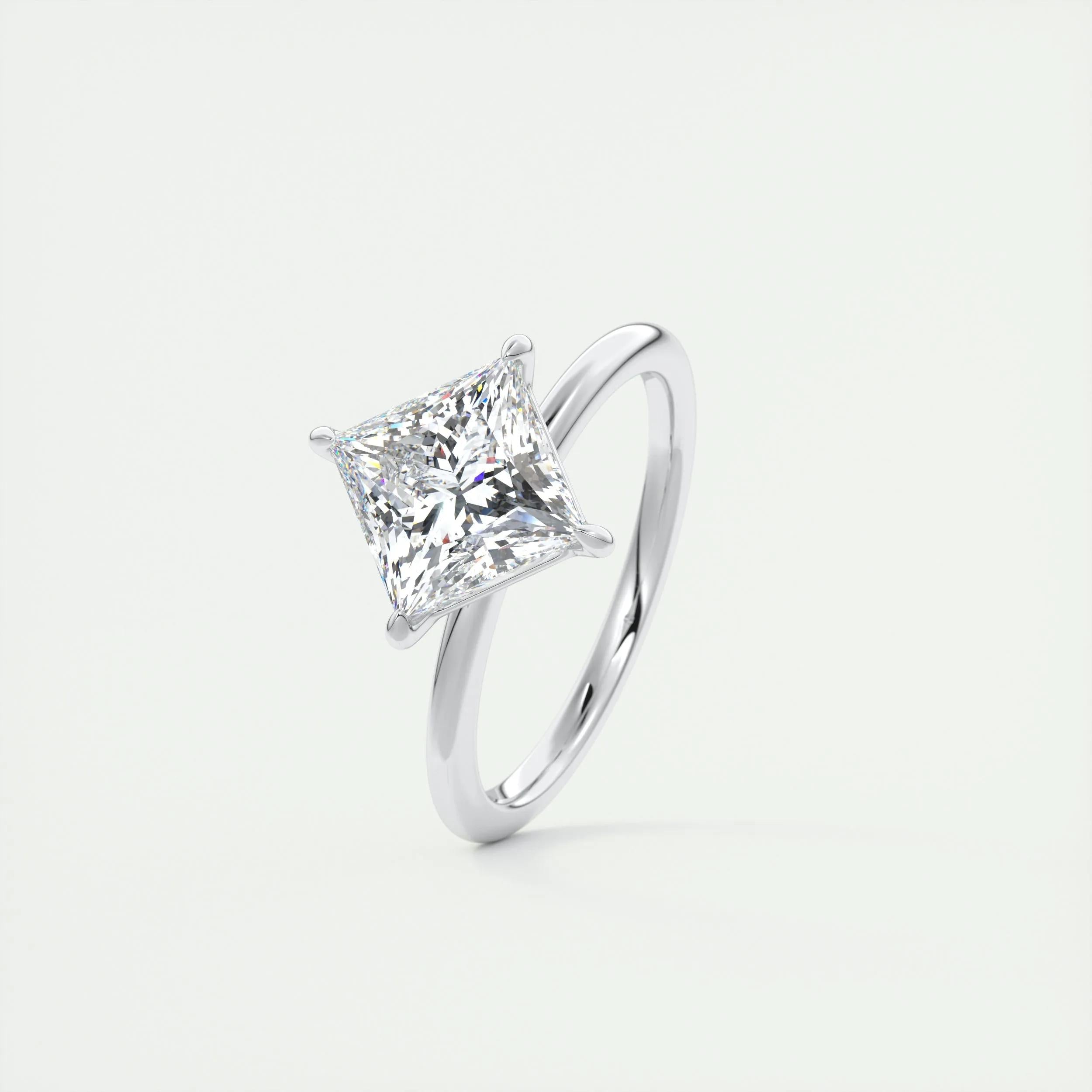 2.0 Ct Princess East West Solitaire Moissanite Diamond  Engagement Ring