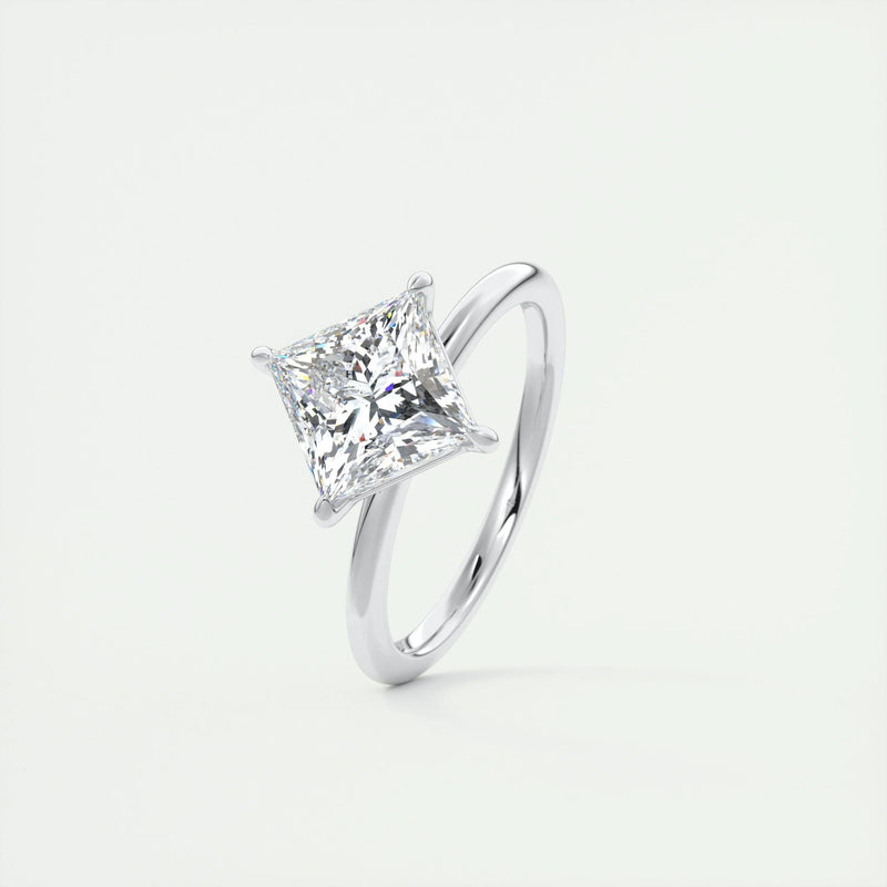 2.0 Ct Princess East West Solitaire Moissanite Diamond  Engagement Ring