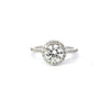 1.0-3.0 CT Round CVD Diamond Halo Pave Setting Engagement Ring