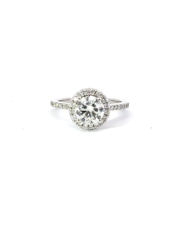 1.0-3.0 CT Round CVD Diamond Halo Pave Setting Engagement Ring