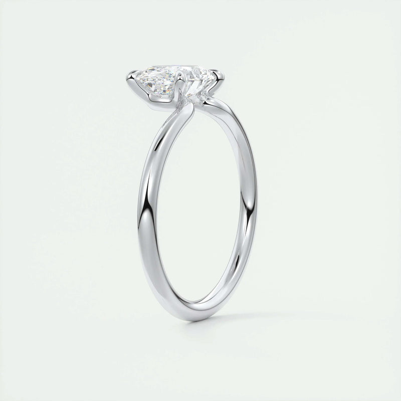 2.0 Ct Oval East West Cantilever Solitaire Moissanite Engagement Ring