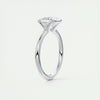 2.0 Ct Cushion East West Half Bezel Solitaire Moissanite Engagement Ring