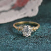 1.0-3.0 CT Oval Cut CVD Diamond Cluster Engagement Ring