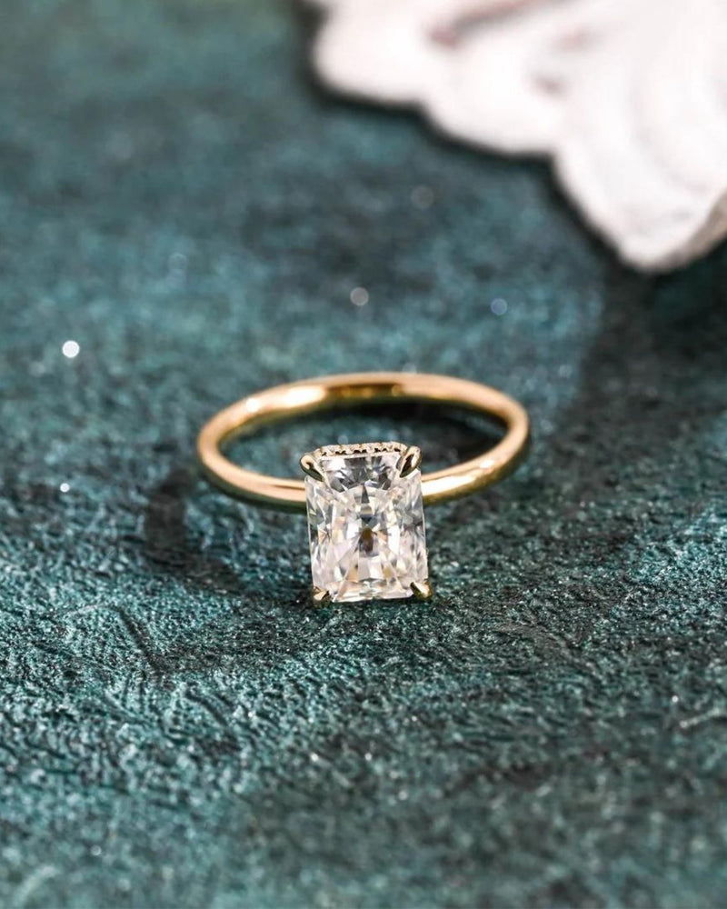 1.0-3.0 CT Radiant Cut CVD diamond Solitaire Engagement Ring