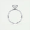 2.0 Ct  Round Cut Pave Moissanite  Diamond Engagement Ring