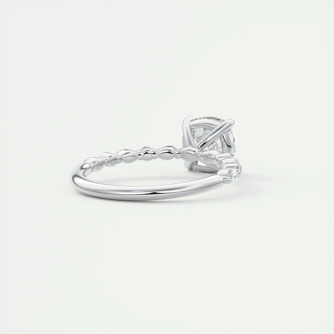 2.35 Ct Round Solitaire with Bubble Moissanite Diamond Engagement Ring
