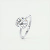 2.1 Ct Round East West Half Bezel Solitaire Moissanite Diamond Engagement Ring