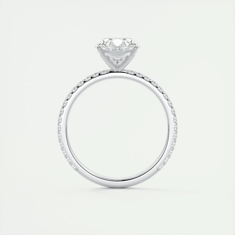 2.0 Ct  Oval Cut Moissanite Pave Diamond Engagement Ring