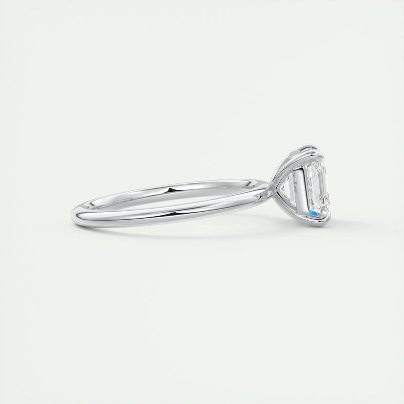 2.0 Ct Asscher Cut Moissanite Solitaire Diamond Engagement Ring