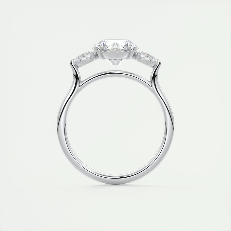 2.8 Ct Round Three Stone Moissanite Diamond Engagement Ring