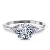 1.0 CT Round F/VS1 CVD Diamond Three Stone Style Engagement Ring