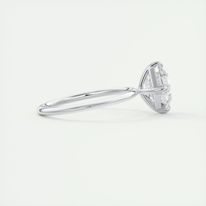 2.0 Ct Asscher Solitaire Moissanite Diamond  Engagement Ring